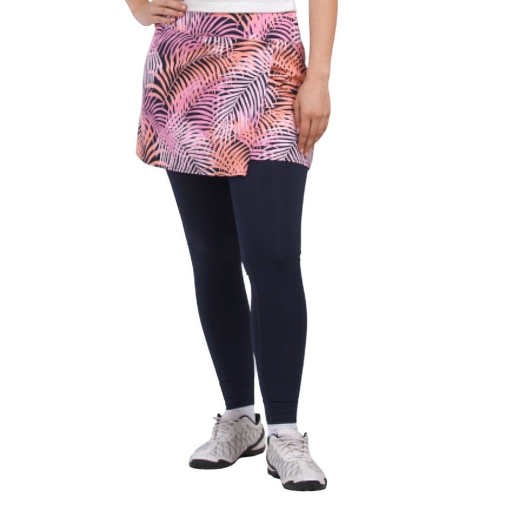 Tommy Bahama Everyday Active Skirt Leggings Palm Leaf Print Blue Women's L